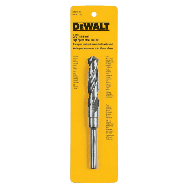 DeWalt DW1622 High Speed Split Point Drill Bit, 5/8" Dia, 3/8" Shank