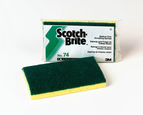 Scotch-Brite 74 Medium-Duty Scrubbing Sponge, 6.1" x 3.6", Yellow/Gree