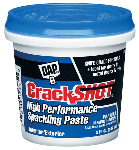 Dap 12374 Crackshot High Performance Spackling Paste, 1/2 Pt, White