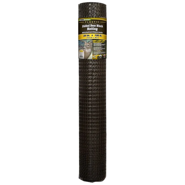 YardGard 889553A Plastic Folded Deer Block Netting, Black, 84" x 100'