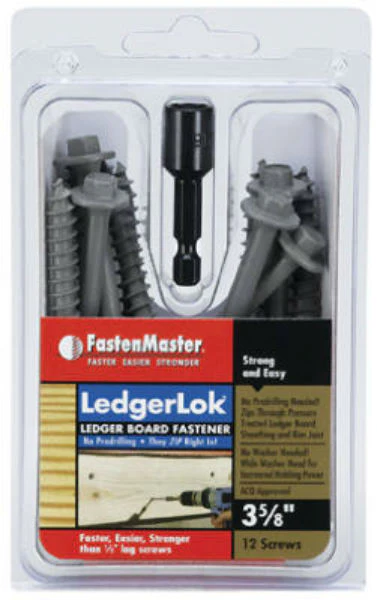 FastenMaster FMLL358-12 LedgerLok Ledger Board Fastener, 3-5/8", 12-