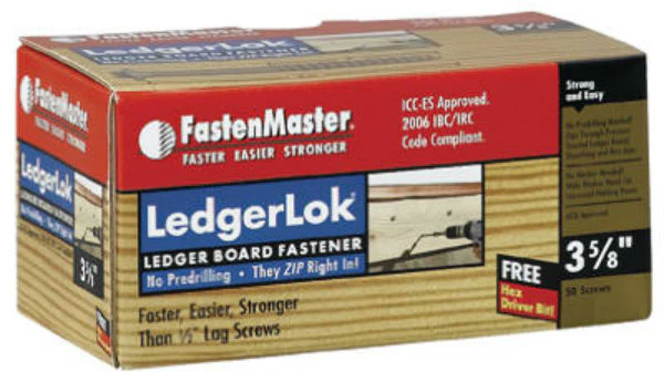 Fastenmaster FMLL358-50 LedgerLok Board Fastener, 3-5/8", 50-Pack