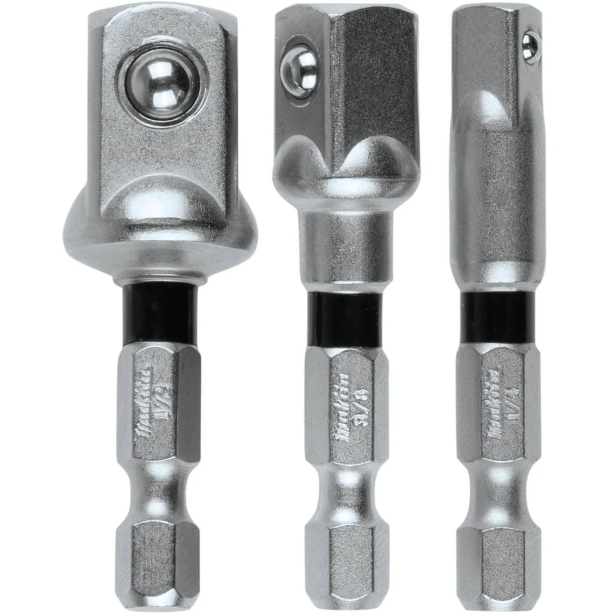 Makita (E-01600) Impact XPS 3 Pc. Square 2" Socket Adapter Set, 1/4", 3/8" and 1/2"