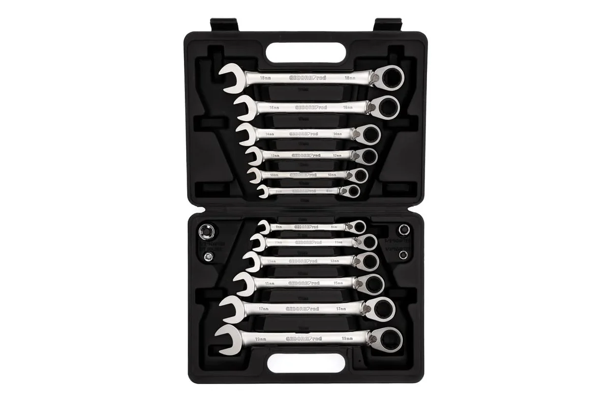 GEDORE 16 Piece Combination Ratchet Spanner Set 8-19mm