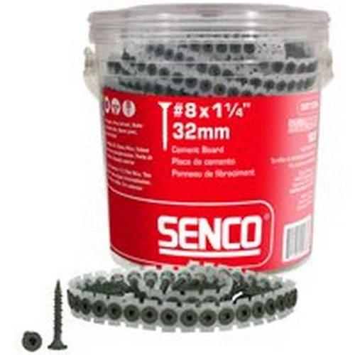 Senco 08T125W 8-Gauge 1-1/4 in. Collated Cement Board Screws (1,000-Pack)