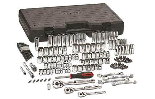GEARWRENCH 141-Piece Mechanics Tool Set - 1/4", 3/8", and 1/2" Drive, 6 & 12-Point, Standard & Deep, SAE/Metric -80931