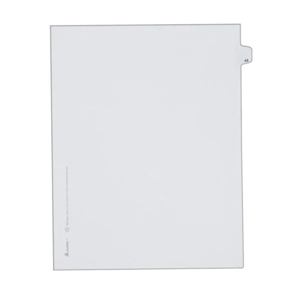 11 x 8 1/2" 48" Label, 1 Tabs, Unpunched, Preprinted Divider