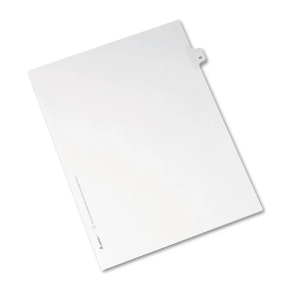 11 x 8 1/2" 46" Label, 1 Tabs, Unpunched, Preprinted Divider