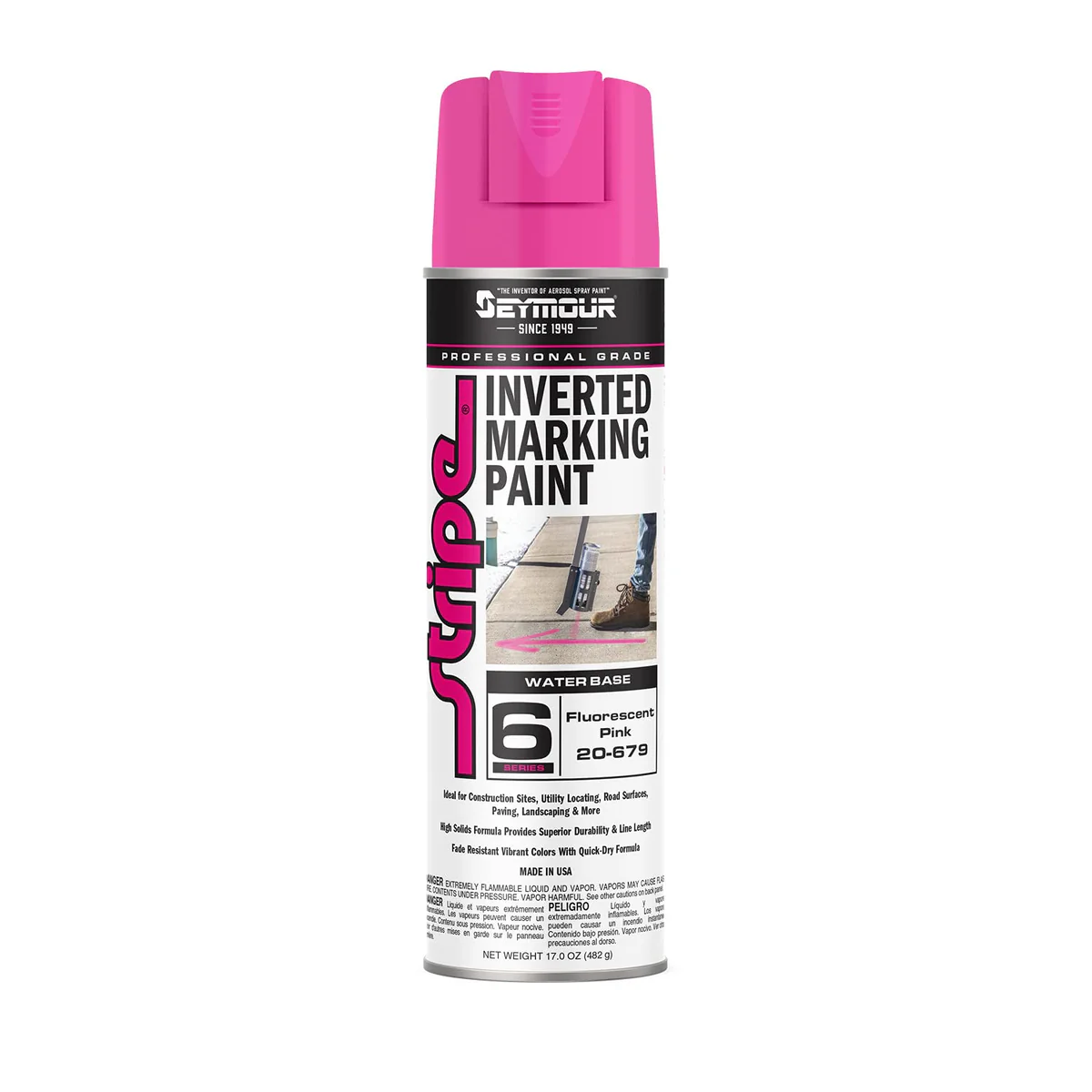 Seymour 20-679 Stripe Inverted Tip Marker, Pink Fluorescent