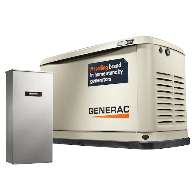 Generac 72101 24kW Standby Generator – Natural Gas/LP, 200-Amp SER Transfer Switch, True Power Technology, 5-Year Warranty