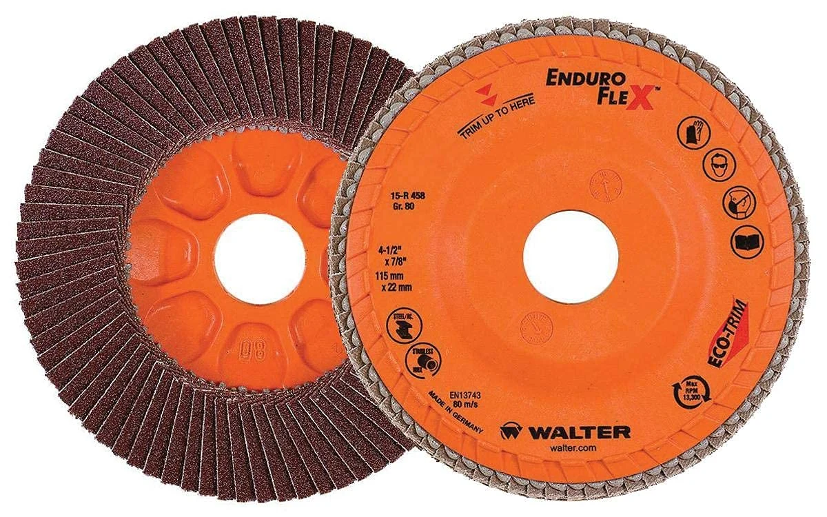 Walter 06B454 ENDURO-FLEX Abrasive Flap Disc [Pack of 10] 40 Grit Finishing Disc 4-1/2 Inches 40 10 Threaded Hole 13300 RPM