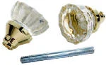 First Watch Security 1140 Glass Knob Set With Spindle, Polished Brass,