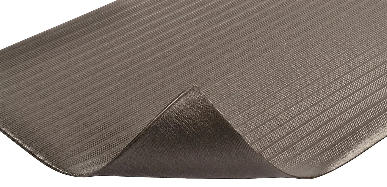 Notrax 410 Airug� 2' x 3' x 3/8" Anti Fatigue Mat, Enhanced Slip Resistance with Beveled Edges and Ribbed Surface, Ideal for Industrial and Commercial Workplaces, Grey, 410S0323BL