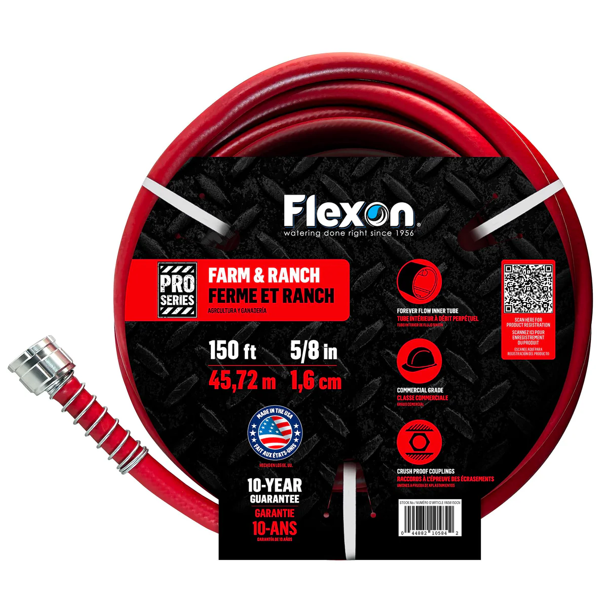 Flexon FA58150CN 5/8" x 150ft Farm & Ranch Garden Hose