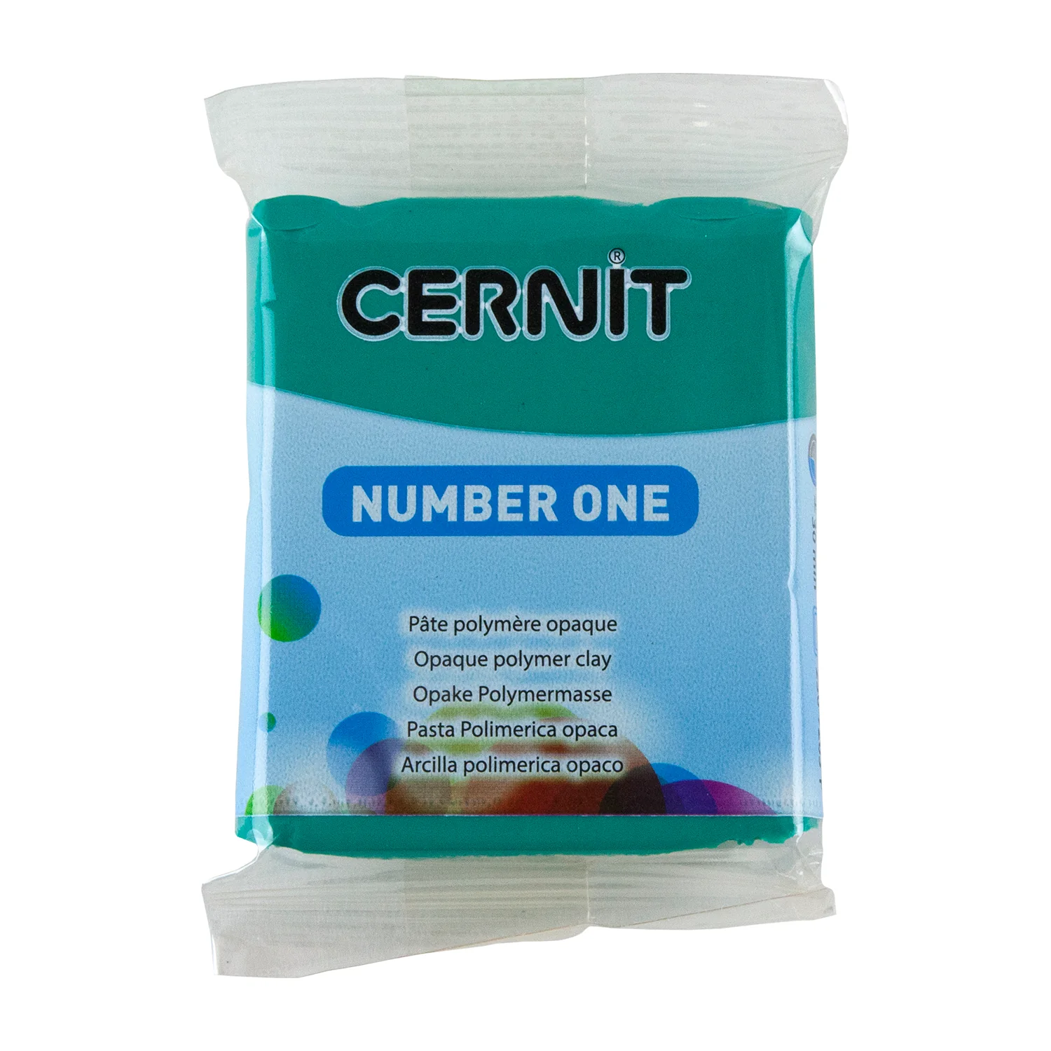 Cernit Number One Polymer Clay - Emerald Green 2oz (56g) block
