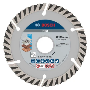Bosch PRO 115mm x 22.23mm Multi Material Diamond Cutting Disc