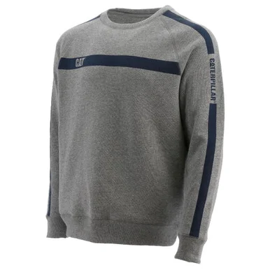 Caterpillar Icon Stripe Sweatshirt - Heather Grey