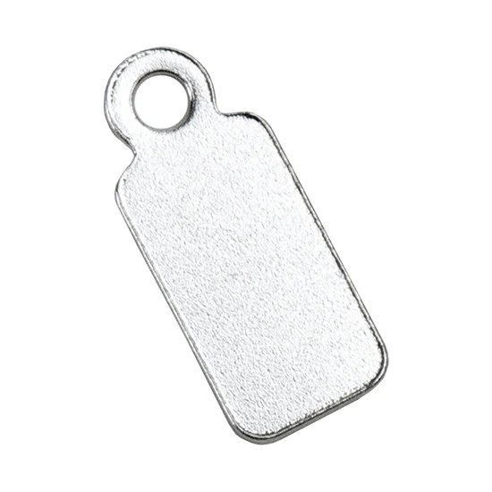 Sterling Silver Name Tag with Ring Large - 5 x 11.5mm - Pkg/4