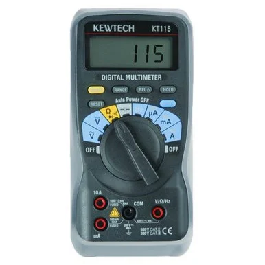 Kewtech KT115 Digital Multimeter AC/DC 300V 10A Data Hold wth Holster