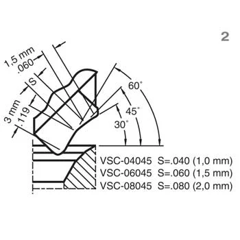30-45-60 Degree VSC Standard Valve Seat Cutter | VSC-04045
