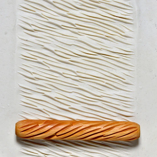 Wooden Hand Roller - Diagonal Ridges