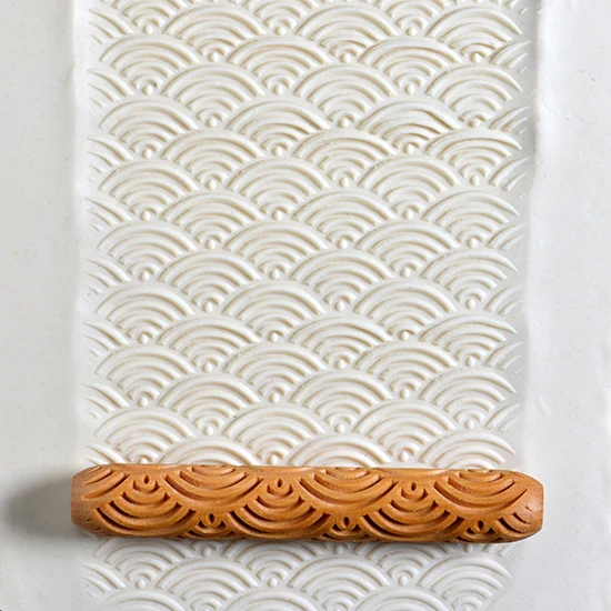 Wooden Hand Roller - Waves