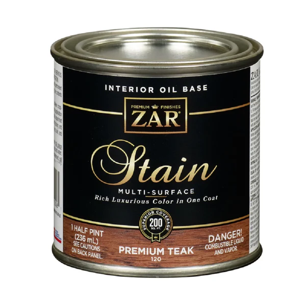 ZAR 12006 Interior Oil-Based Wood Stain, Premium Teak, 1/2 Pint