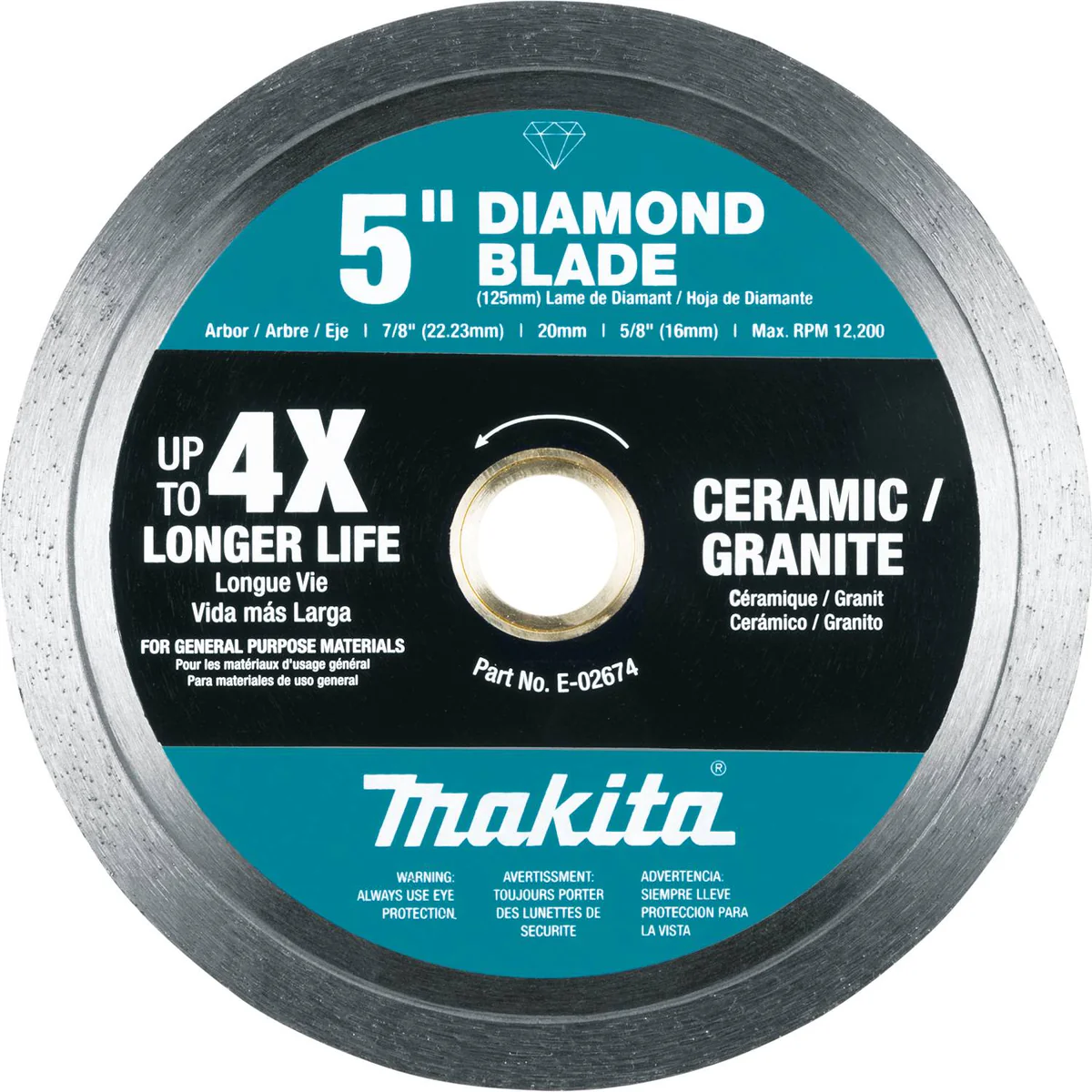 5" Diamond Blade, Continuous Rim, General Purpose