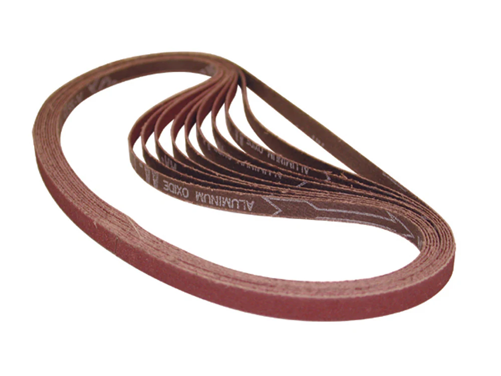 3/8 In. x 21 In. Abrasive Belt, 100 Grit 10/pk