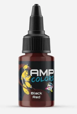 Pro Acryl AMP Colors: Black Red Acrylic Paint 22ml Bottle Monument Hobbies