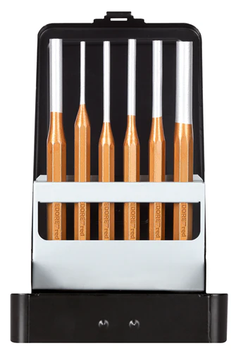 Gedore 6-Piece 3-10mm Pin Punch Set in Metal Folding Cassette