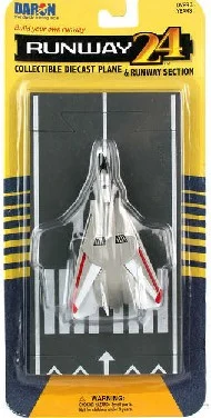 F-14 Tomcat (Gray w/Red & White Stripes) Military Plane Runway 24