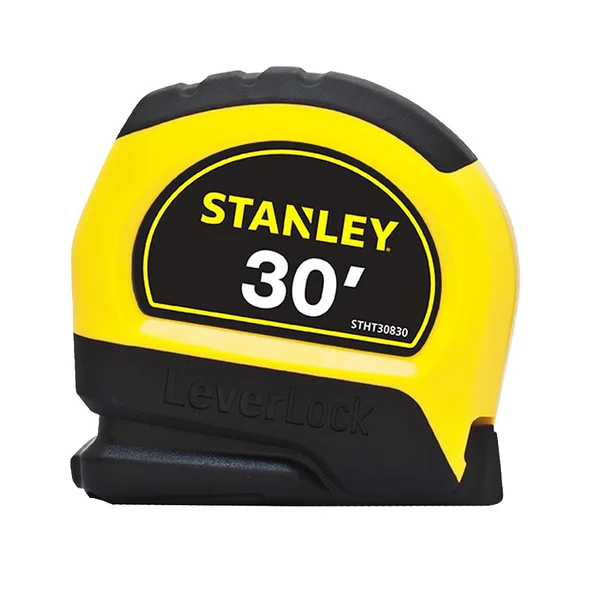 Stanley STHT30830L LeverLock Measuring Tape, 30 Feet x 1 Inch, Black/Y