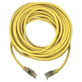 USW 74050 12/3 50 ft. SJTW Yellow Outdoor Lighted Extension Cord