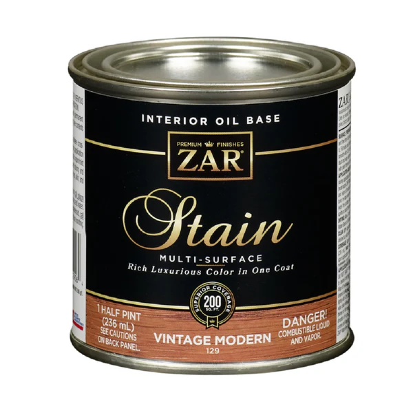 Zar 12906 Semi-Transparent Wood Stain, Vintage Modern, 1/2 pt.